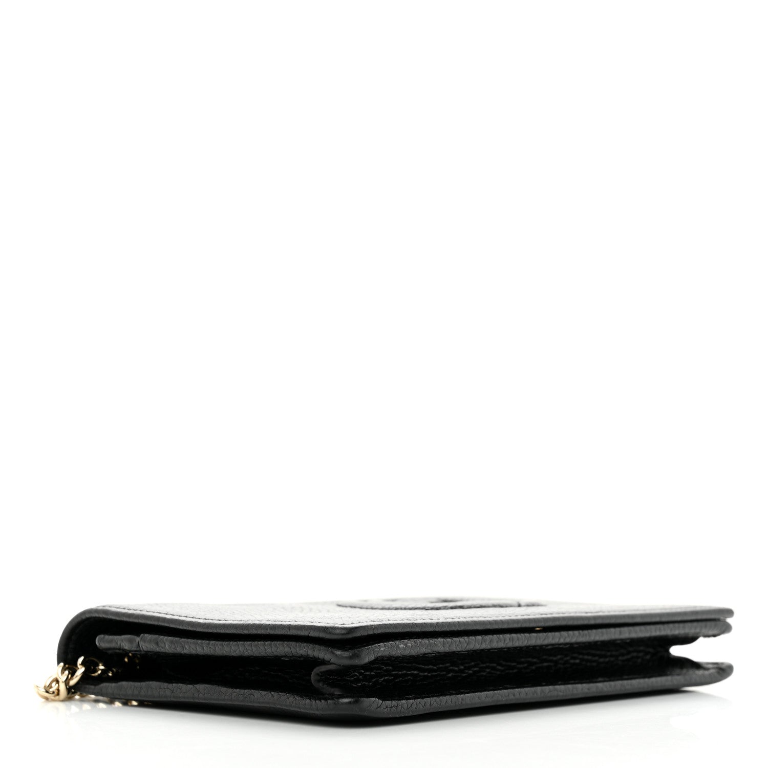 Gucci Pebbled Calfskin Soho Wallet On Chain Black 4 of 11