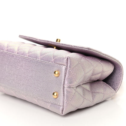 Chanel Metallic Caviar Quilted Mini Coco Handle Flap Light Pink 10 of 10