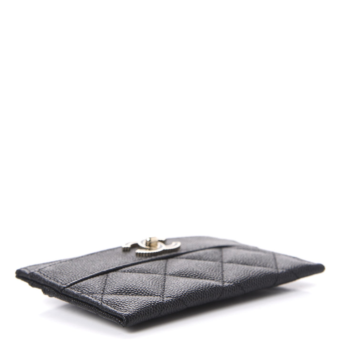 Caviar Quilted Vintage Mademoiselle Card Holder Black