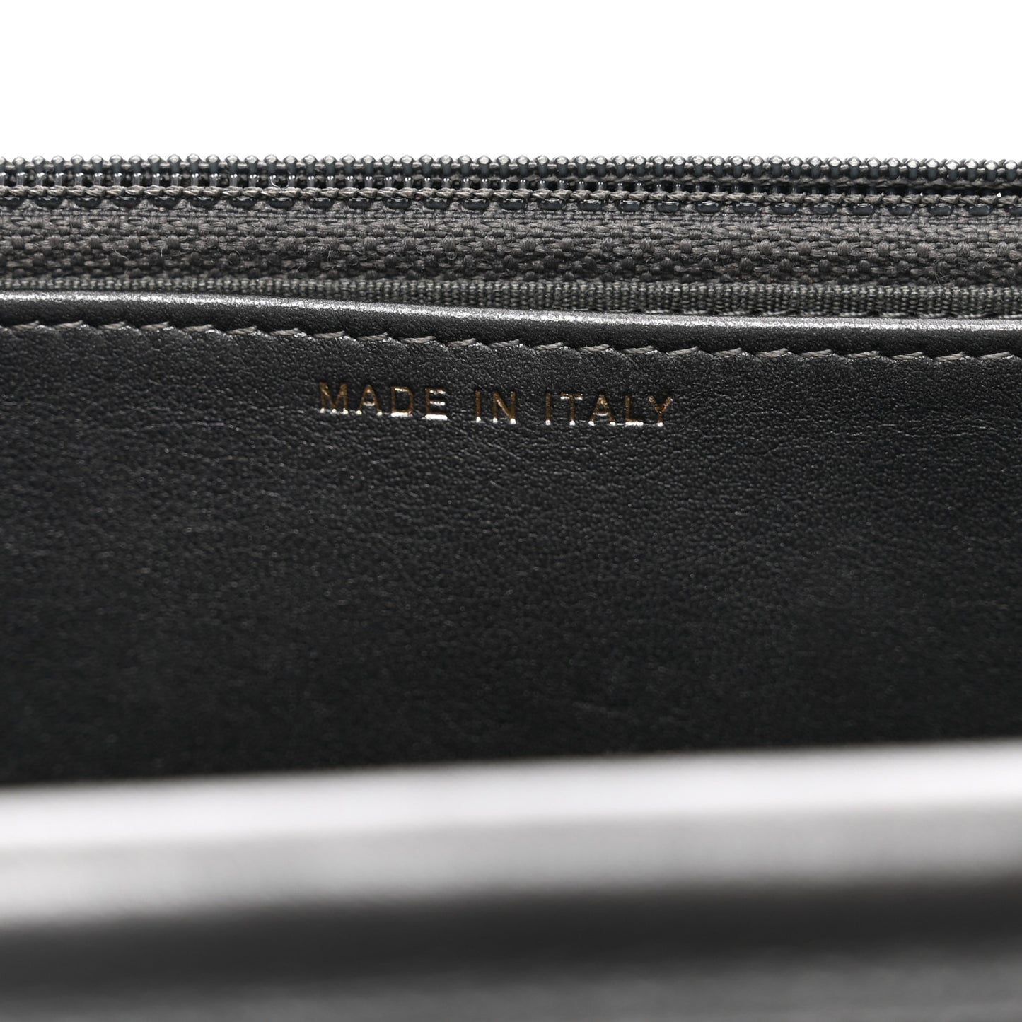 Iridescent Calfskin Velvet Stripe Wallet On Chain WOC Charcoal