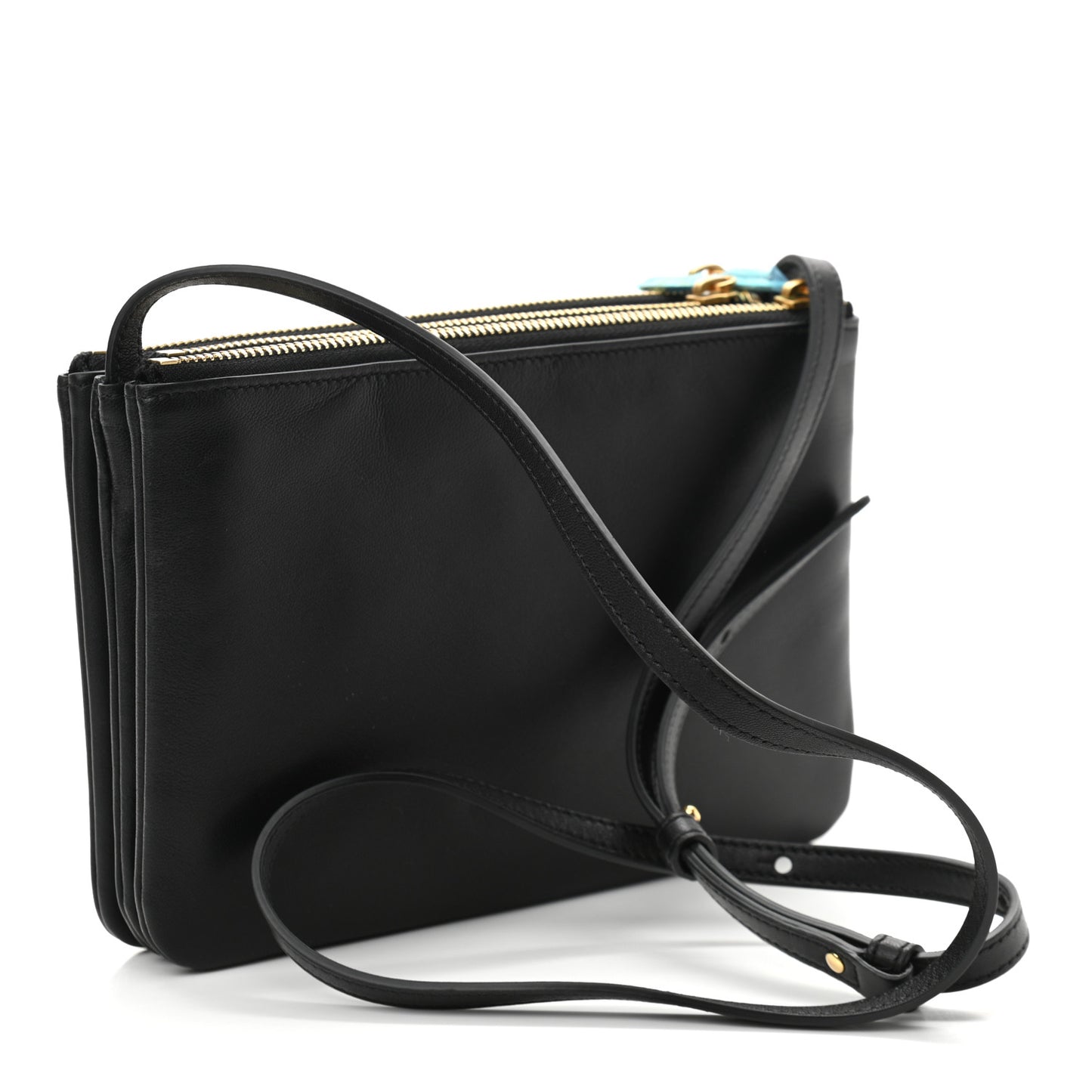 Lambskin Small Trio Crossbody Bag Black