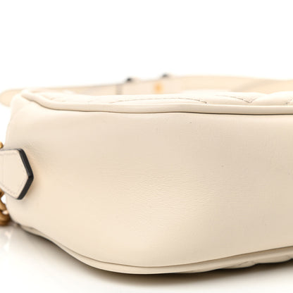 Gucci Calfskin Matelasse Small GG Marmont Chain Shoulder Bag White 9 of 11