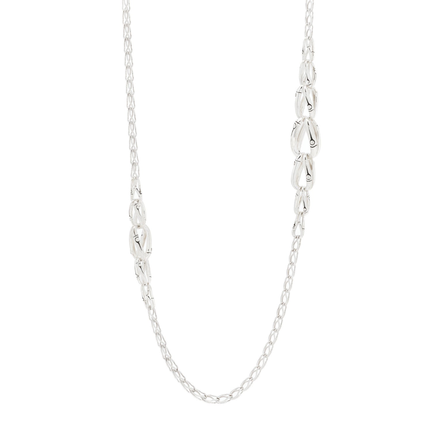John Hardy Sterling Silver Bamboo Link Chain Necklace 1 of 6