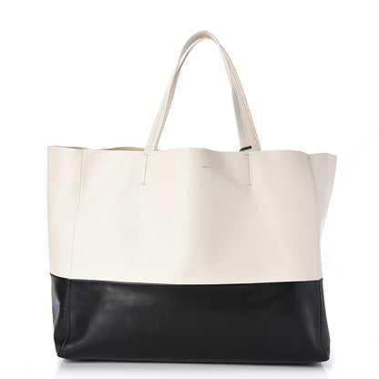 Celine Lambskin Horizontal Bi-Cabas White Black 1 of 7