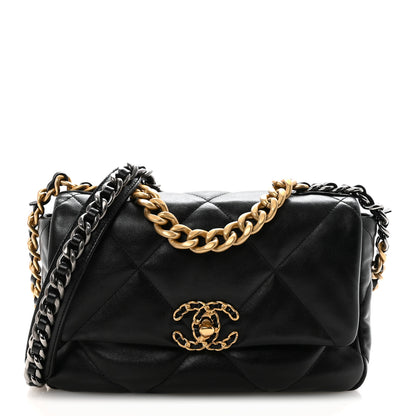 Chanel Goatskin Quilted Medium Chanel 19 Flap Black 1 of 10