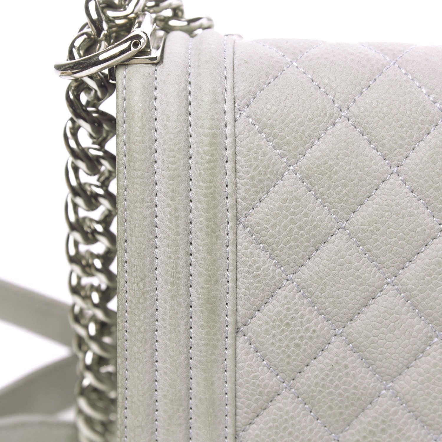 Chanel Iridescent Caviar Quilted Medium Boy Flap Grey 10 of 18