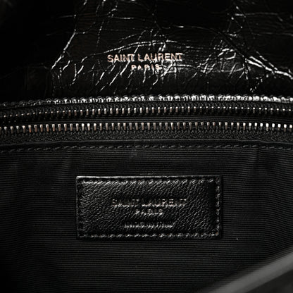 Saint Laurent Crinkled Calfskin Matelasse Monogram Medium Niki Chain Satchel Black 6 of 10