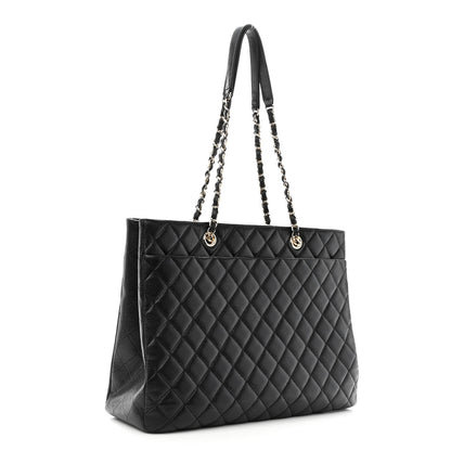 Chanel Caviar Quilted Large Shopping Tote Black 3 of 10