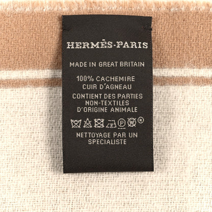 Hermes Cashmere Casaque Grand Mors Muffler Camel Ivory 4 of 4