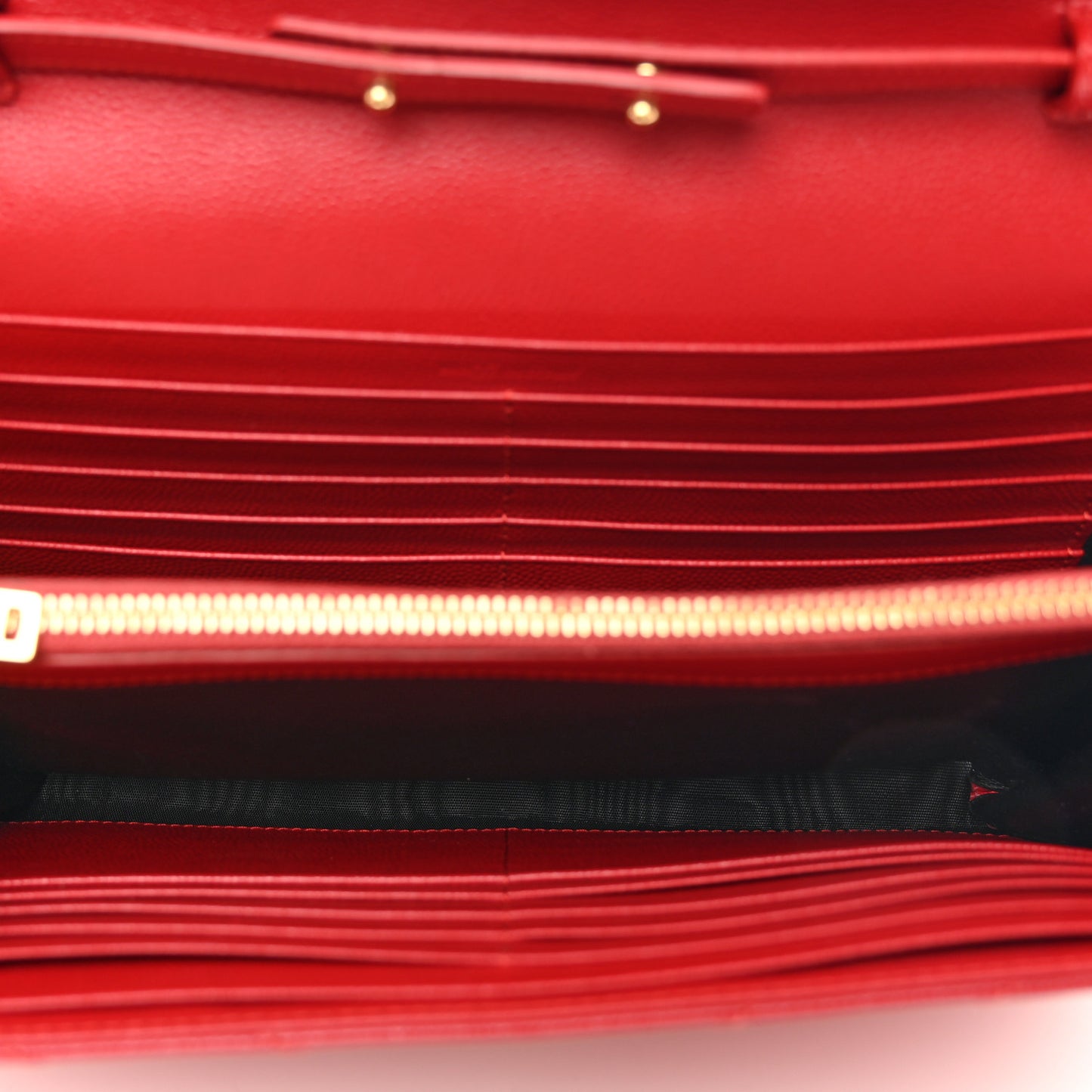 Grain De Poudre Matelasse Chevron Cassandre Chain Wallet New Red