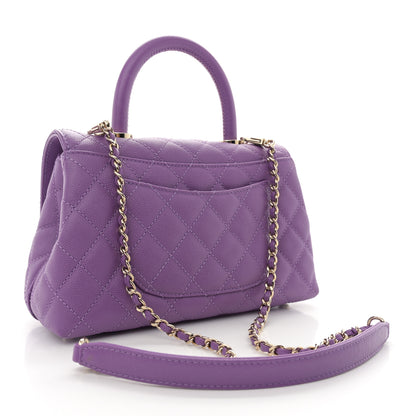 Chanel Caviar Quilted Mini Coco Handle Flap Purple 3 of 10