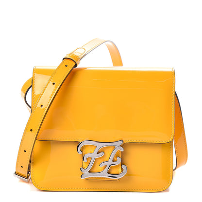 Fendi Vitello Vernice Mou Karligraphy Crossbody Bag Giallo 1 of 10