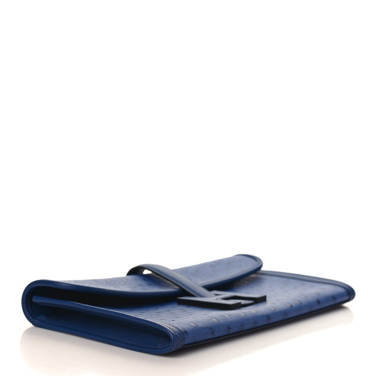 Ostrich Swift Jige Elan 29 Clutch Bleu Saphir