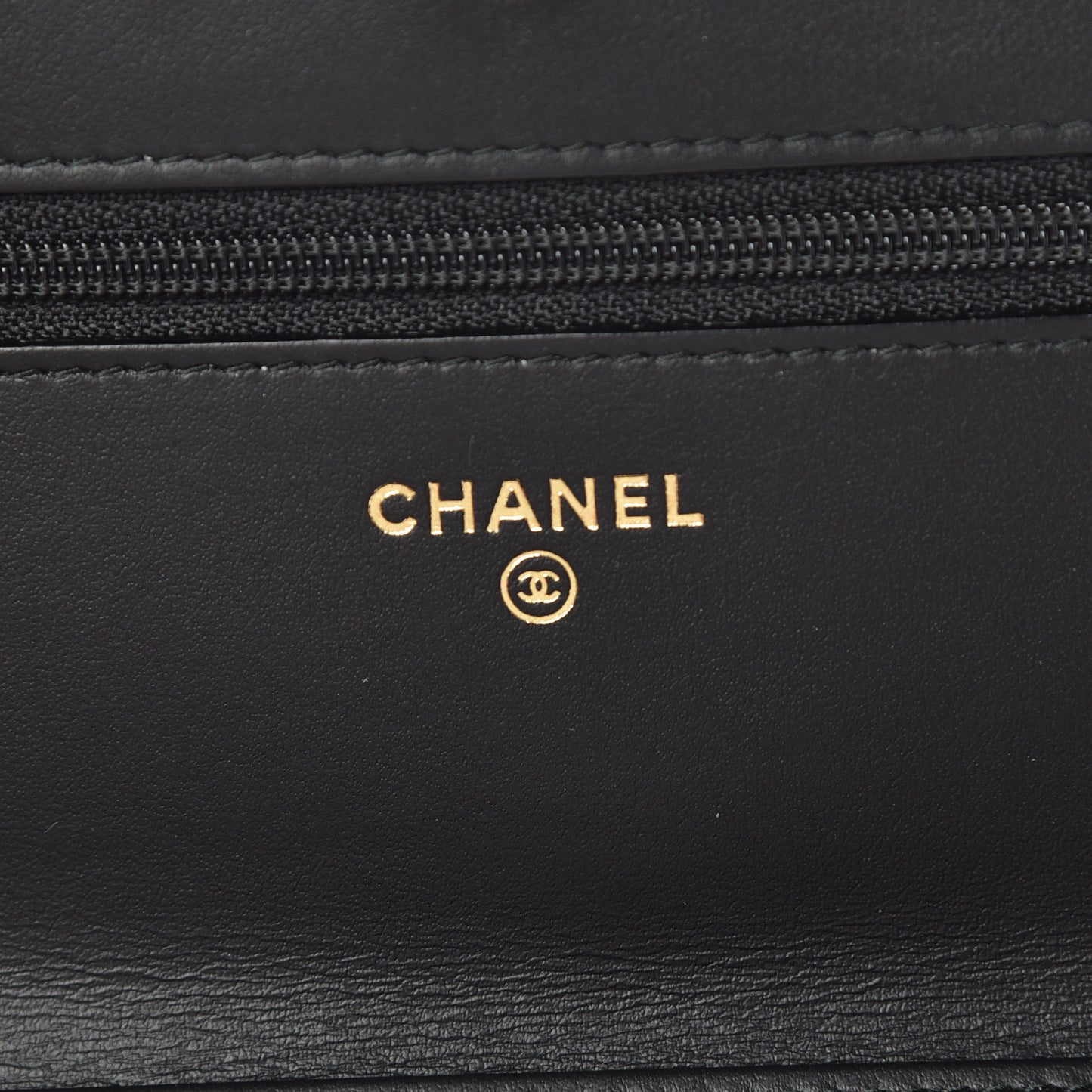 Aged Calfskin Quilted Lucky Charms 2.55 Reissue Wallet On Chain WOC Black