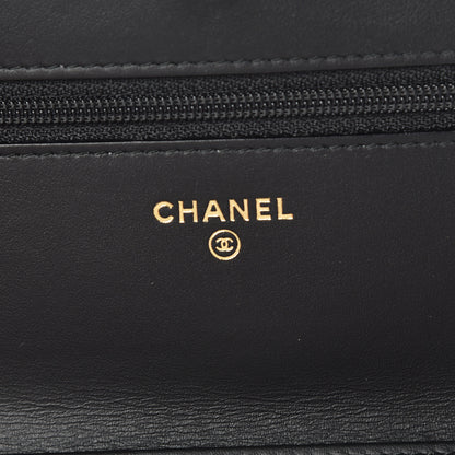 Chanel Aged Calfskin Quilted Lucky Charms 2.55 Reissue Wallet On Chain WOC Black 6 of 11