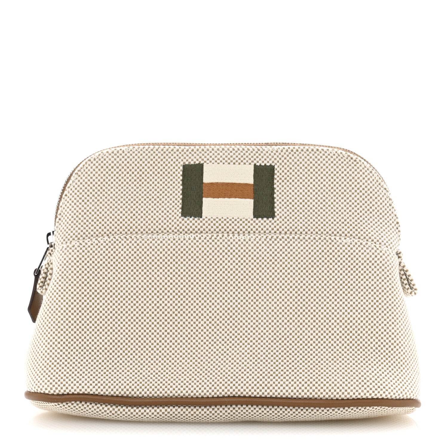 Hermes Cotton Canvas Mini Bolide Casaque Travel Cosmetic Pouch Grege 1 of 7