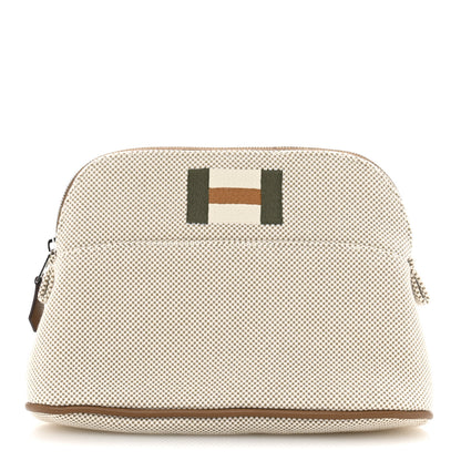 Hermes Cotton Canvas Mini Bolide Casaque Travel Cosmetic Pouch Grege 1 of 7