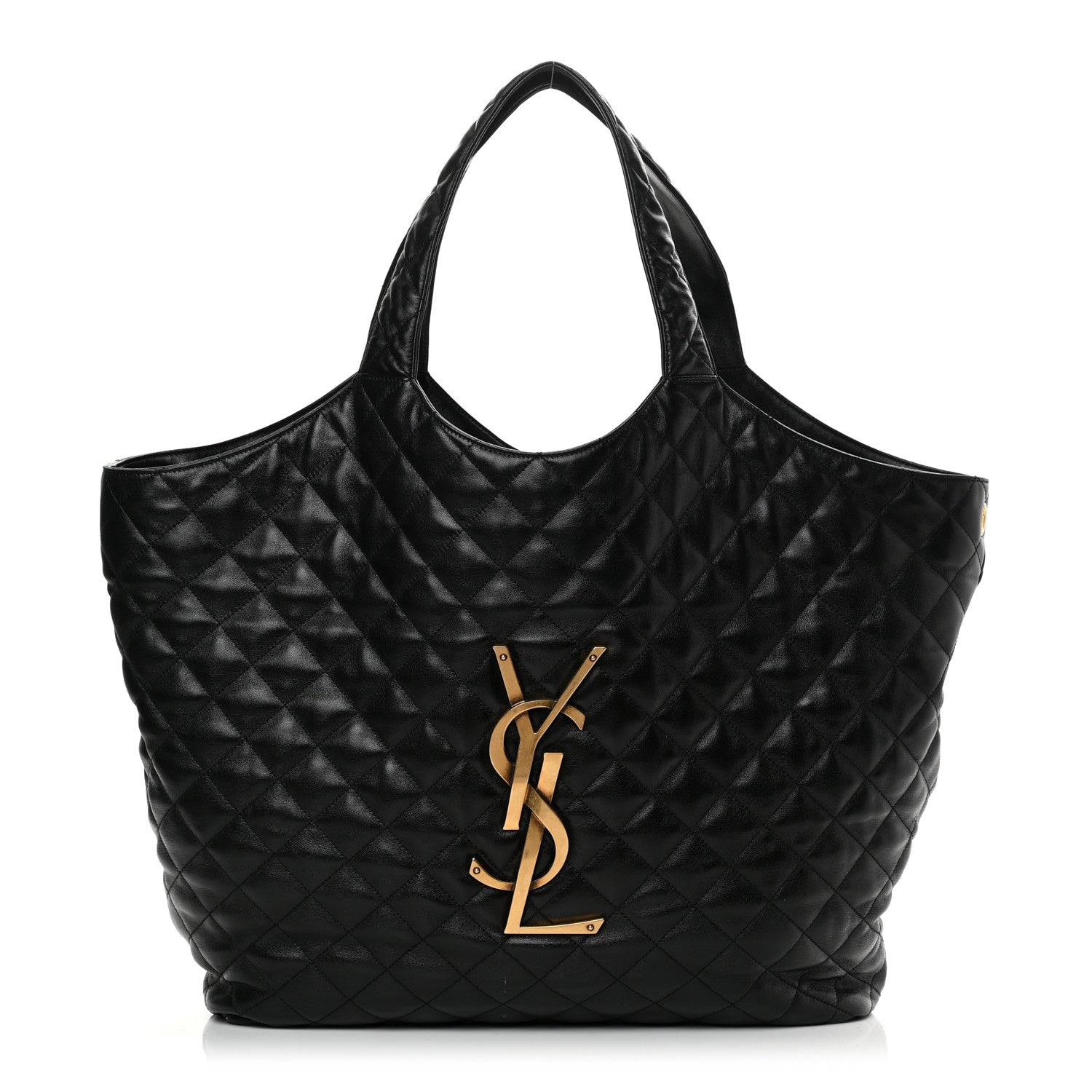 Saint Laurent Lambskin Quilted Maxi Icare Shopping Tote Black 3 of 12