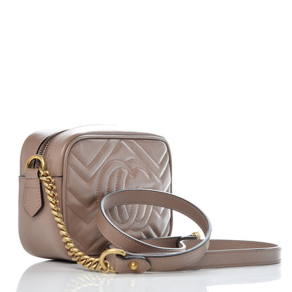 Gucci Calfskin Matelasse Mini GG Marmont Chain Shoulder Bag Porcelain Rose 3 of 9