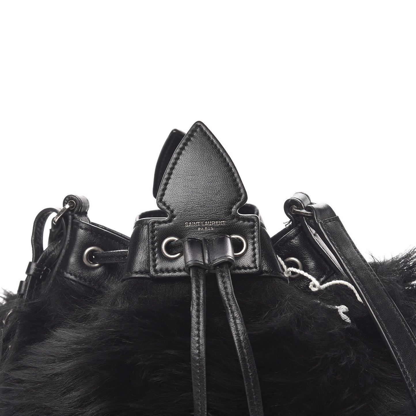 Shearling Anja Bucket Bag Black