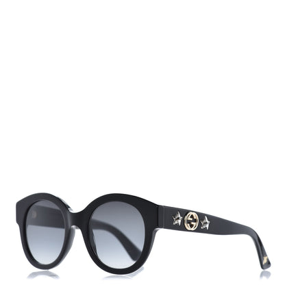 Gucci Round Frame GG Star Sunglasses GG0207S Black 1 of 8