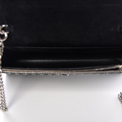 Saint Laurent Metallic Calfskin Classic Monogram Kate Tassel Chain Wallet Black Argento 5 of 9