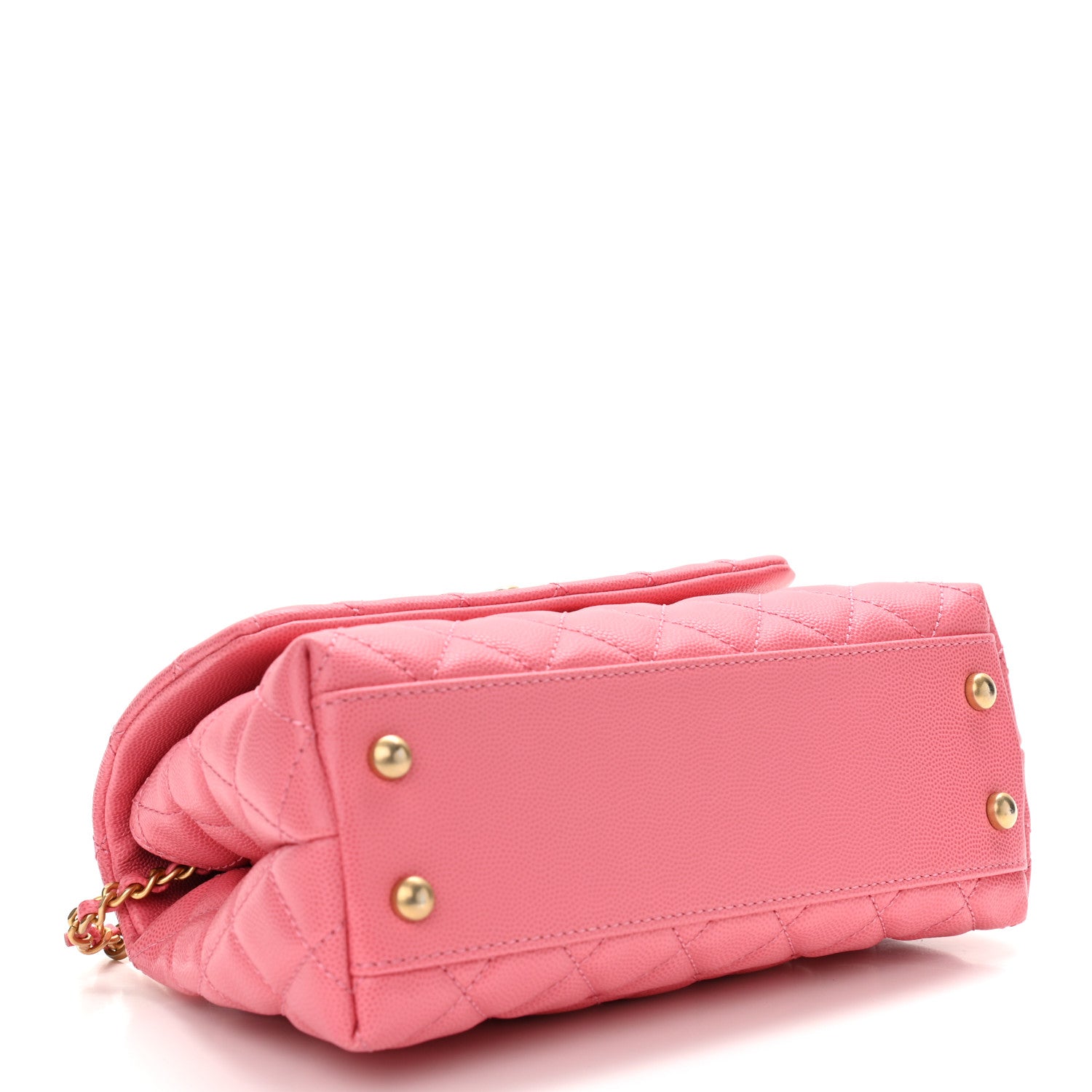 Chanel Caviar Lizard Embossed Quilted Mini Coco Handle Flap Pink 4 of 10