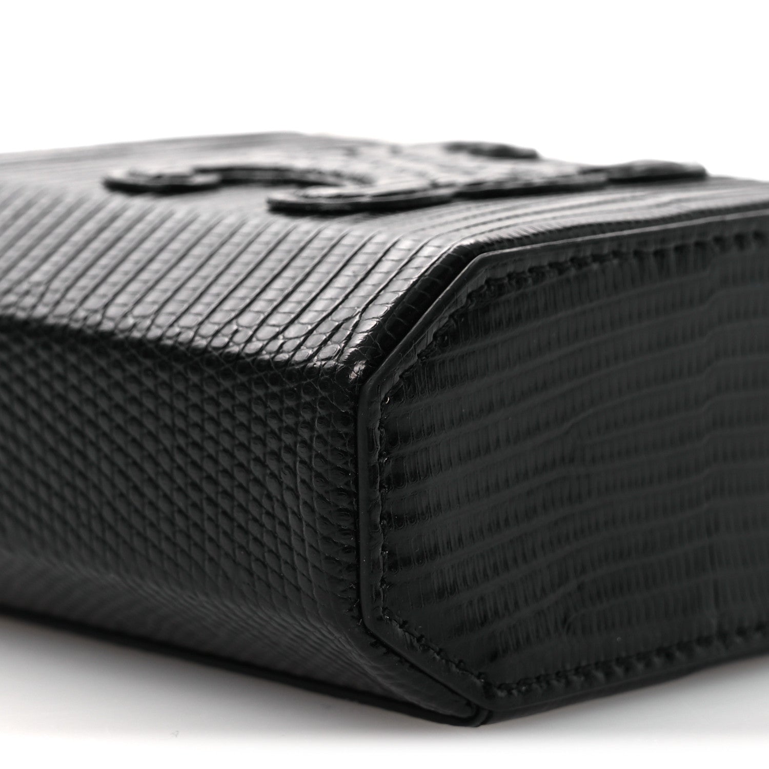 Celine Lizard  Triomphe Mini Vanity Case Black 9 of 11