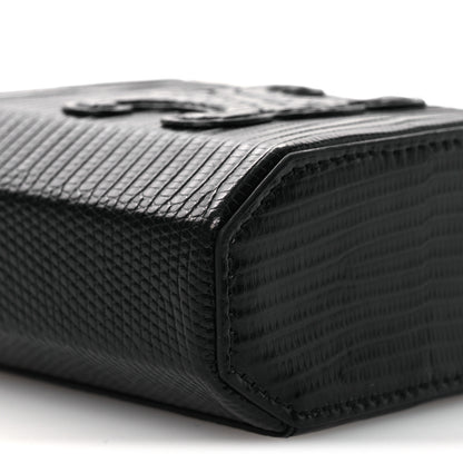 Celine Lizard  Triomphe Mini Vanity Case Black 9 of 11