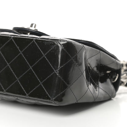 Chanel Patent Calfskin Sparkle Quilted Mini Square Flap Black 10 of 14