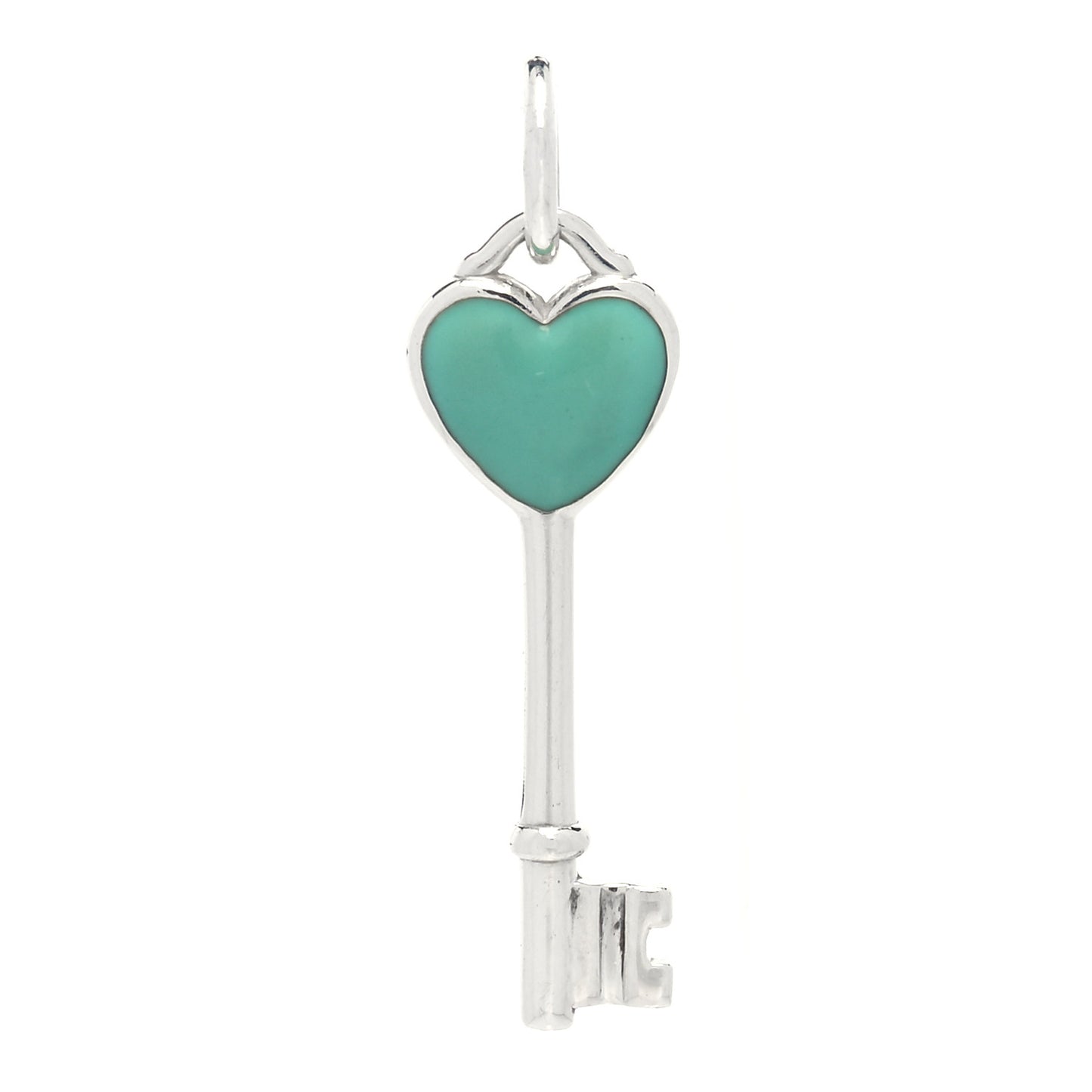 Sterling Silver Enamel Key Pendant Blue