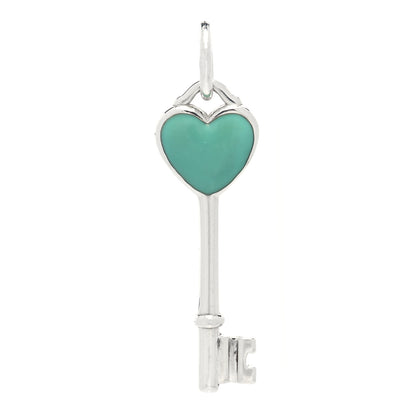 Tiffany Sterling Silver Enamel Key Pendant Blue 1 of 4