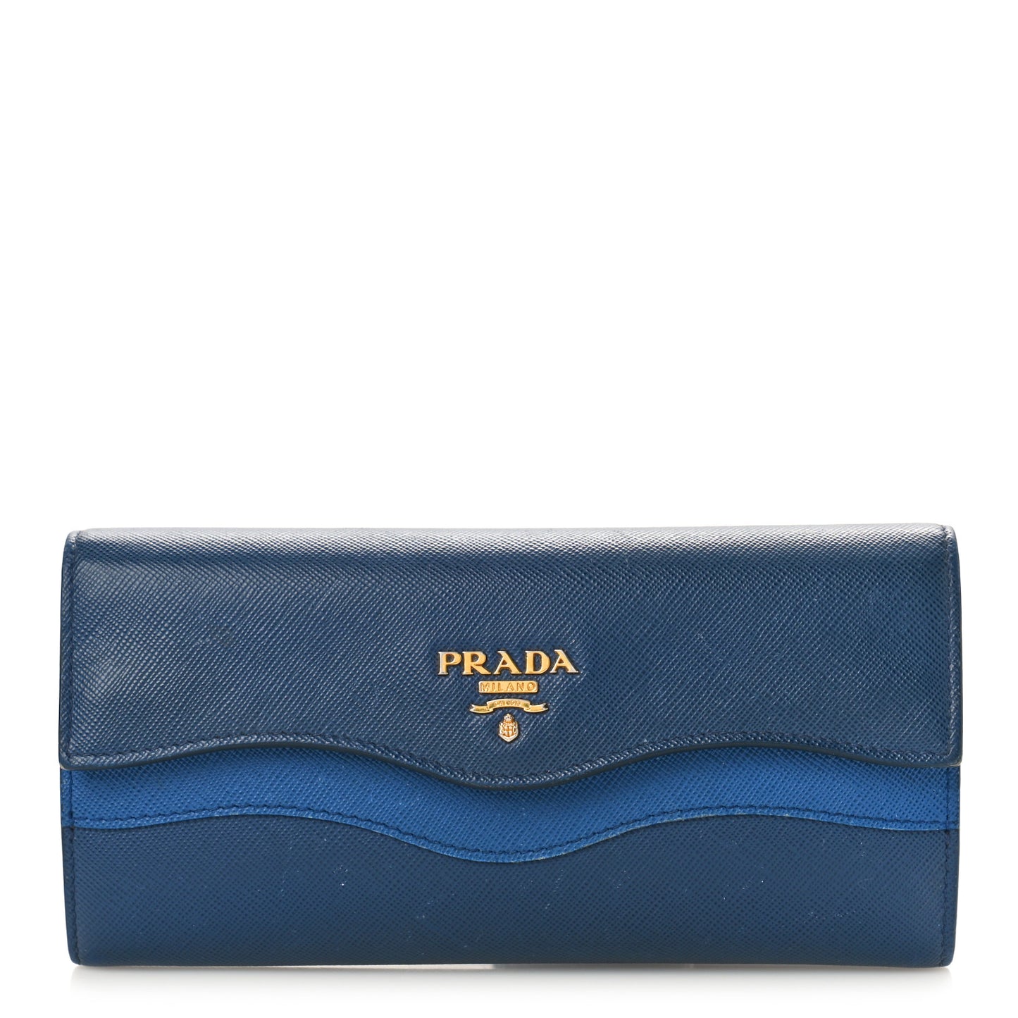 Saffiano Wave Continental Flap Wallet Bluette Azzurro
