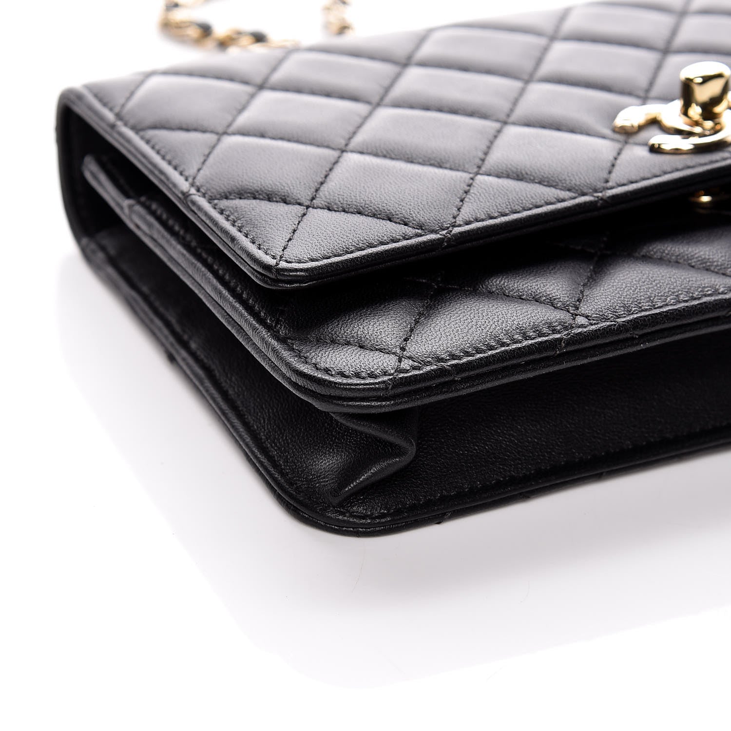 Chanel Lambskin Quilted Trendy CC Wallet On Chain WOC Black 5 of 12