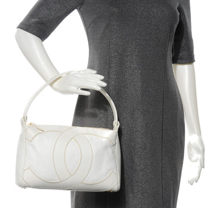 Chanel Caviar CC Stitched Hobo White 2 of 7