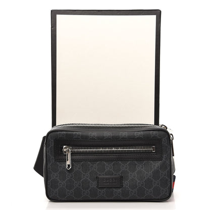Gucci Soft GG Supreme Monogram Web Belt Bag Black Grey 9 of 9