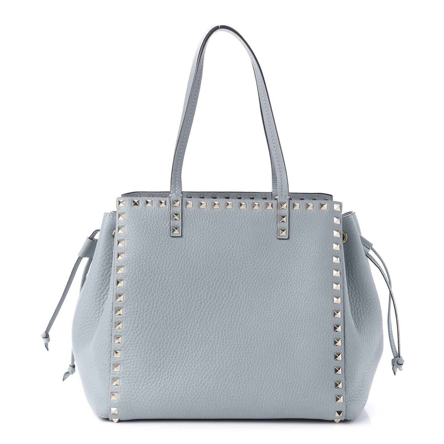 Pebbled Calfskin Rockstud Double Handle Cinch Tote Nube