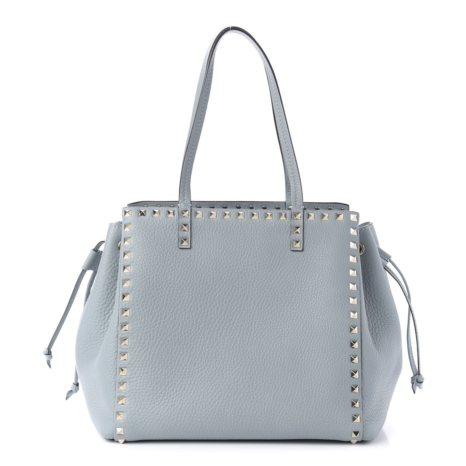 Valentino Garavani Pebbled Calfskin Rockstud Double Handle Cinch Tote Nube 1 of 9