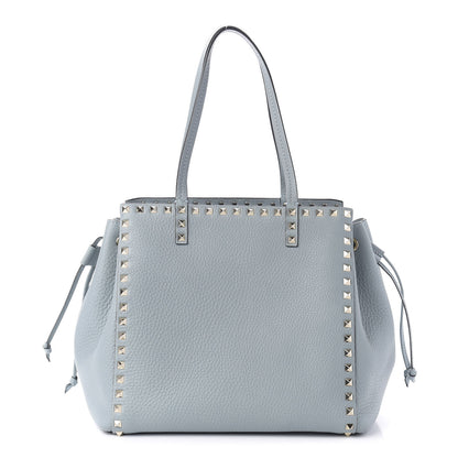 Valentino Garavani Pebbled Calfskin Rockstud Double Handle Cinch Tote Nube 1 of 9