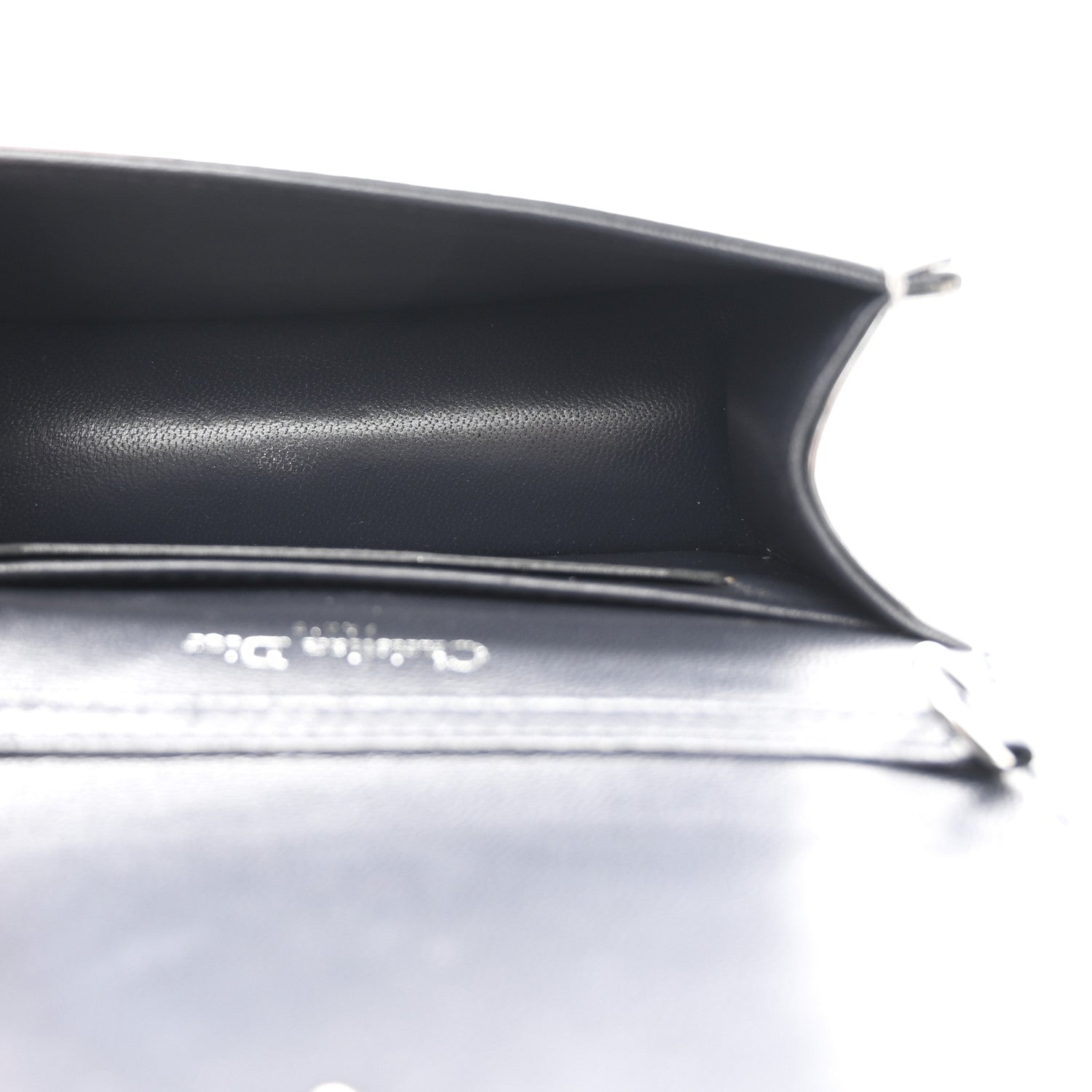 Christian Dior Metallic Patent Micro-Cannage Baby Diorama Flap Bag Silver 5 of 10