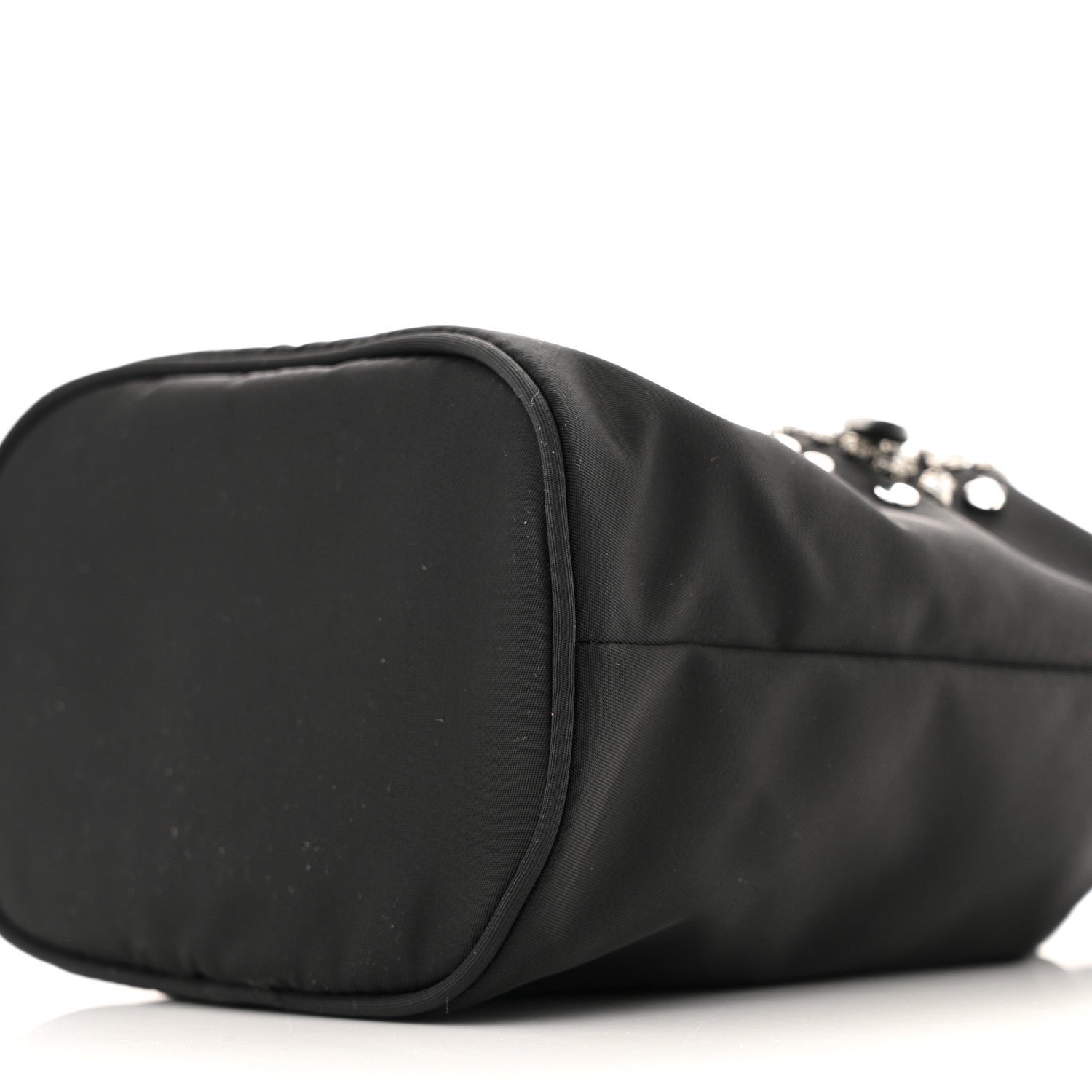 Prada Tessuto Saffiano Ricamo Sequin Crystal Embellished Mini Re-Edition 1978 Bucket Bag Black 10 of 12
