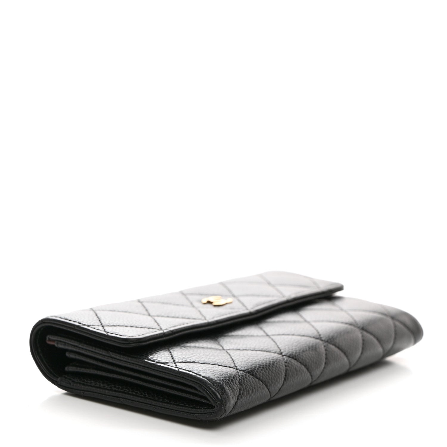 Chanel Caviar Quilted Long Flap Wallet Black 4 of 9