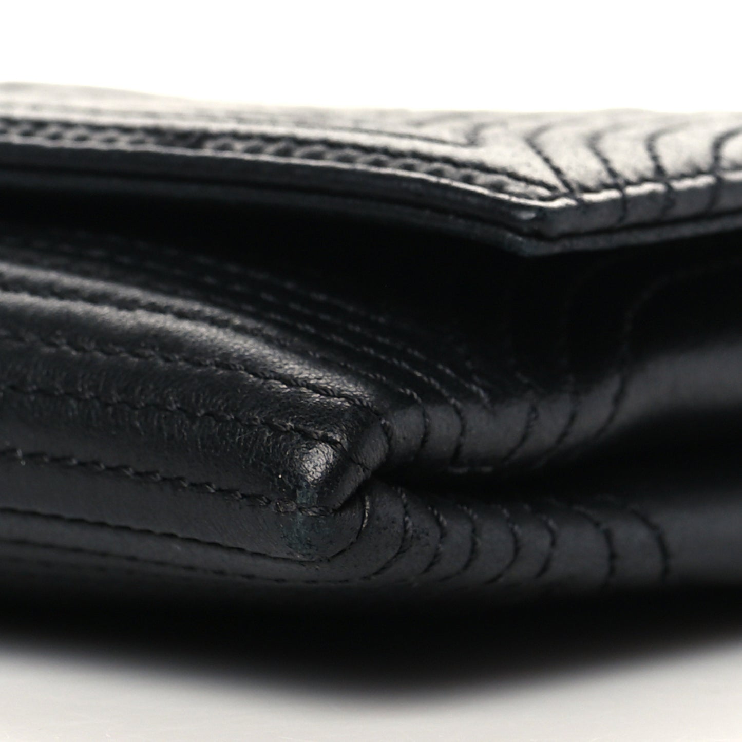 Calfskin Korean Garden Clutch With Chain Black