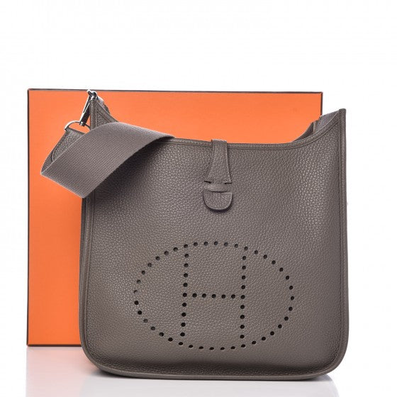 Hermes Taurillon Clemence Evelyne III PM Etain 9 of 9