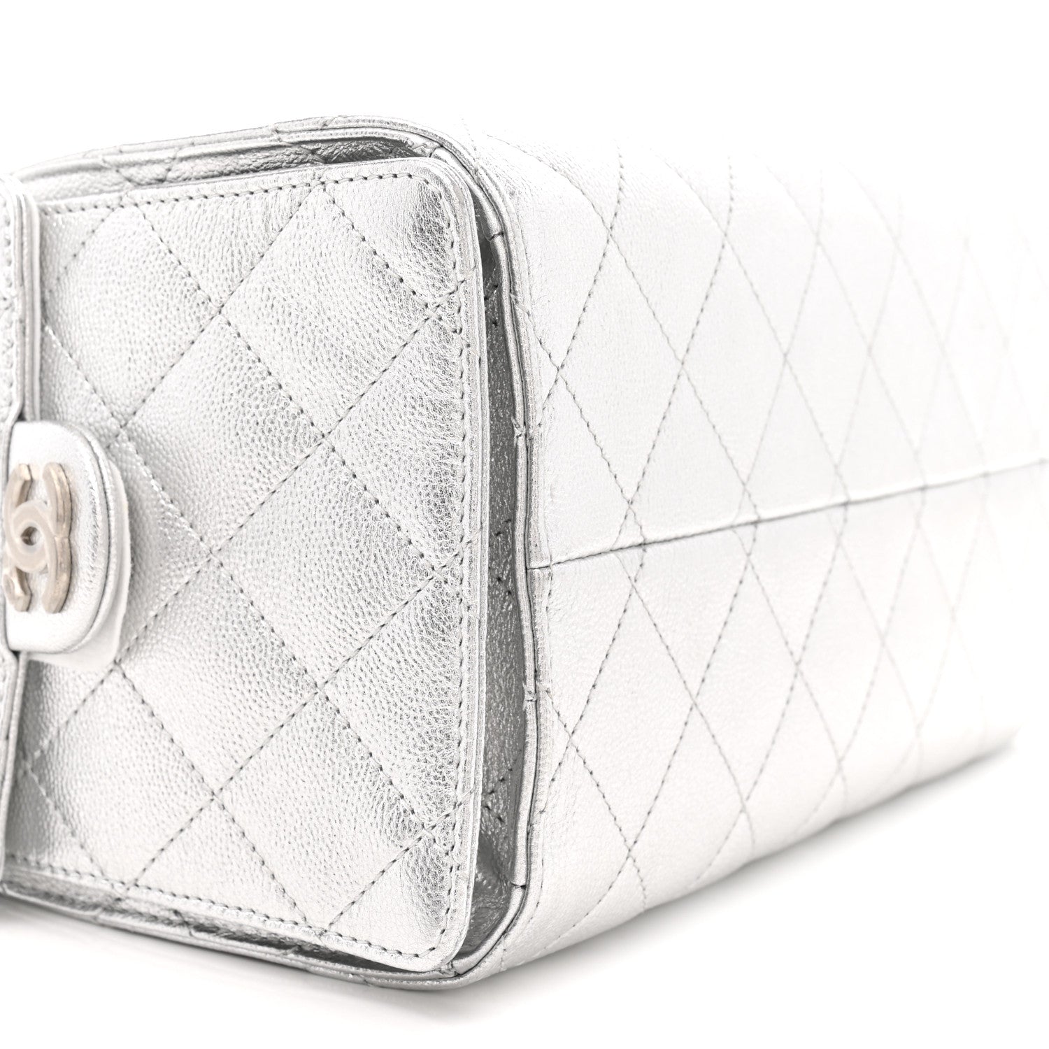 Chanel Metallic Caviar Quilted Small Chanel 25 Handbag Silver 8 of 9