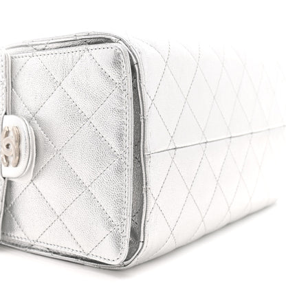 Chanel Metallic Caviar Quilted Small Chanel 25 Handbag Silver 8 of 9