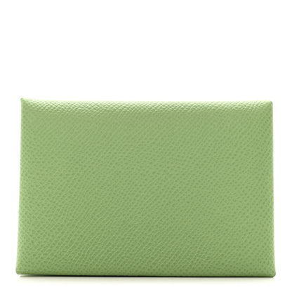 Hermes Epsom Calvi Duo Card Case Vert Criquet 1 of 8