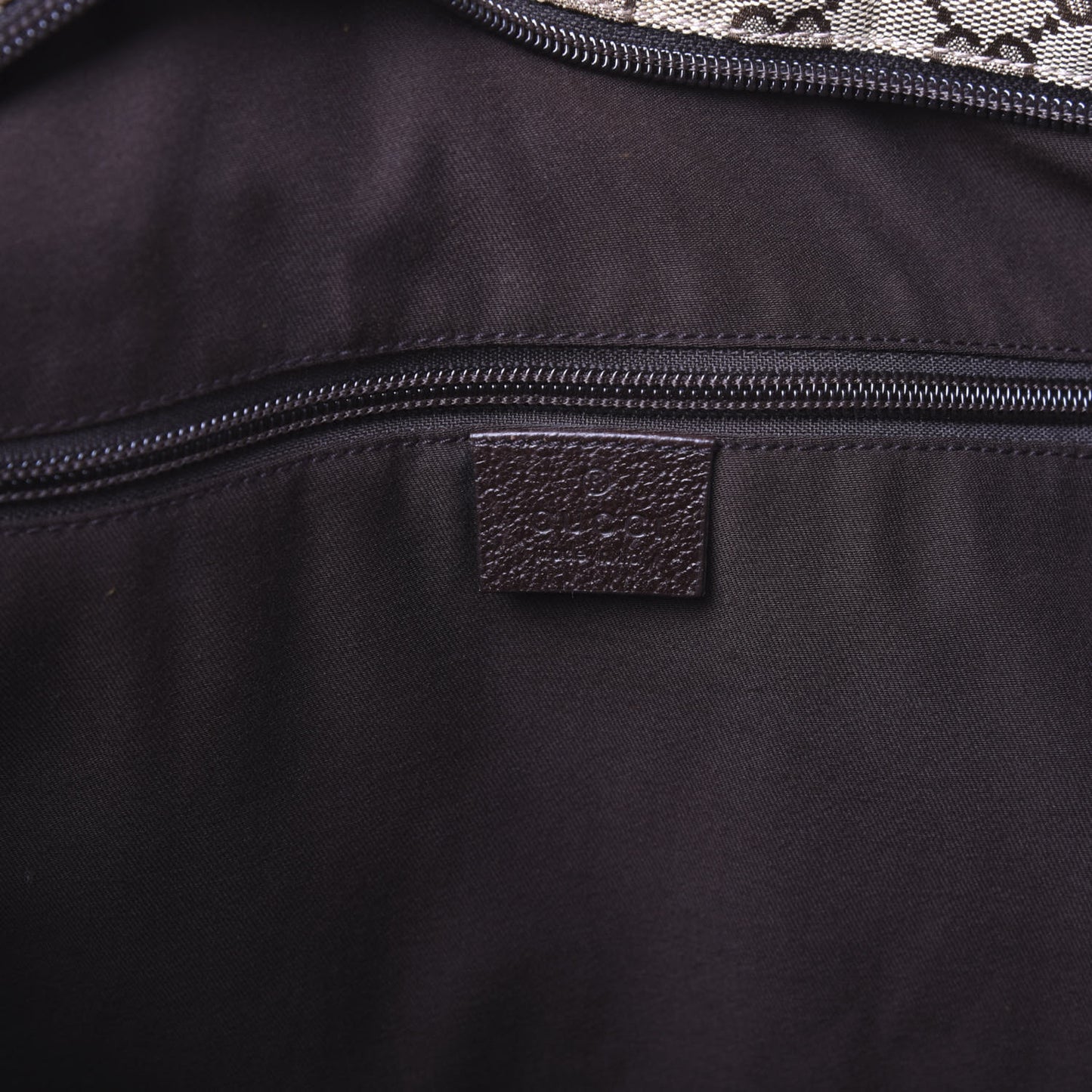GG Monogram Large Web Handle Vertical Tote Dark Brown