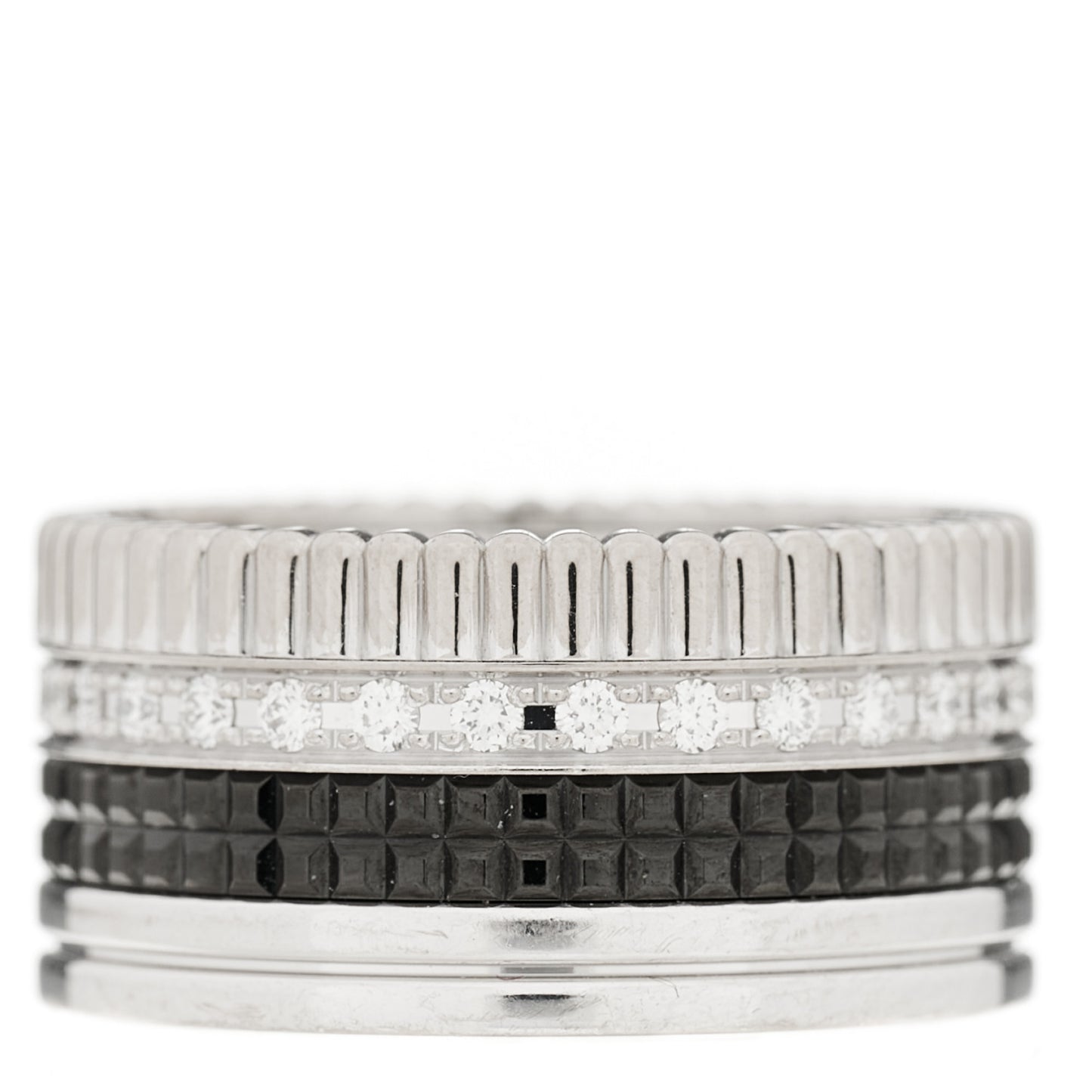 18K White Gold Diamond PVD Large Quatre Classique Ring 63 10.5