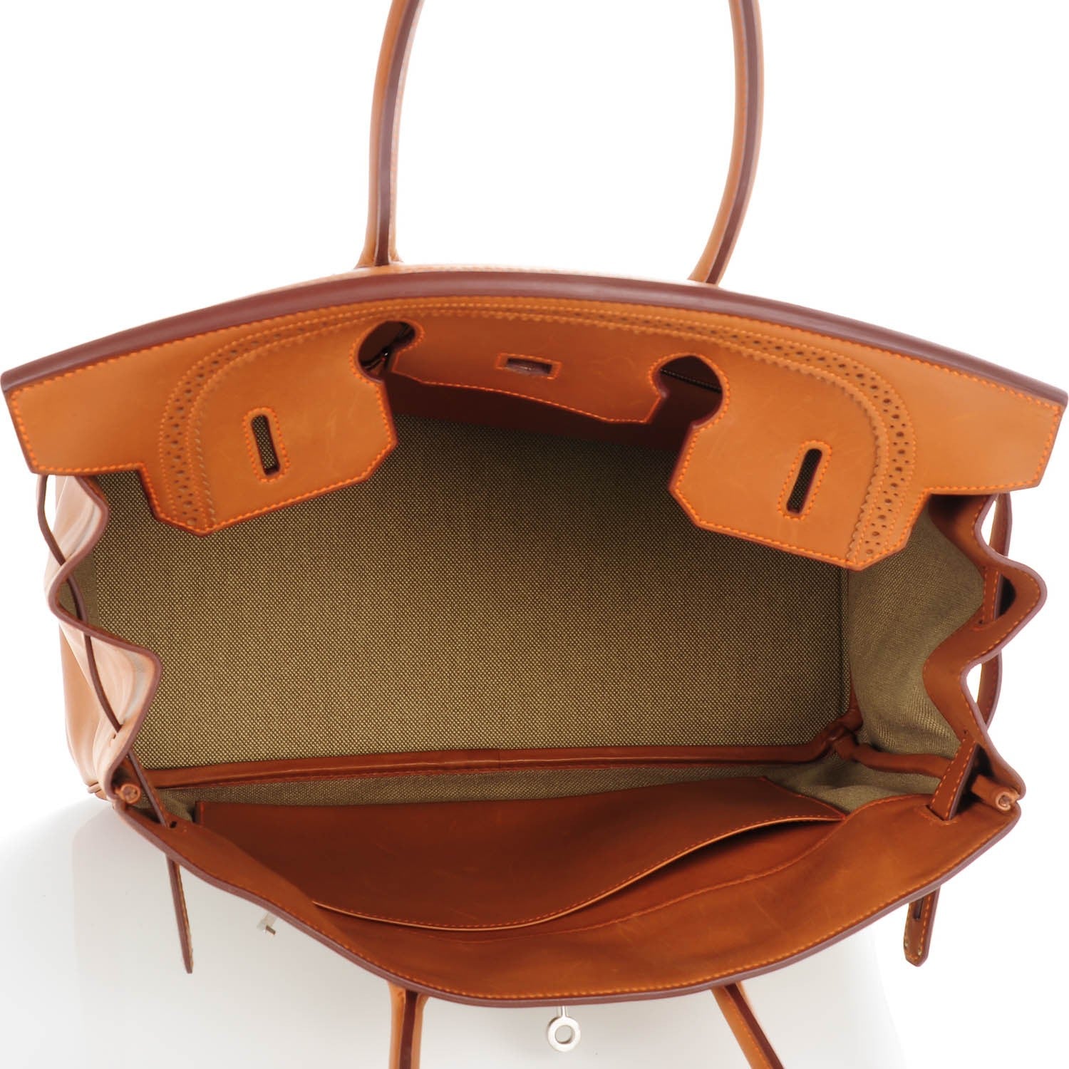 Hermes Barenia Toile Ghillies Birkin 35 Fauve 17 of 28